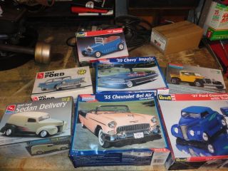 AMT Ertl Revell Monogram Kit Lot '37 Ford '59 '55 Chevy Street Hot Rod Basher