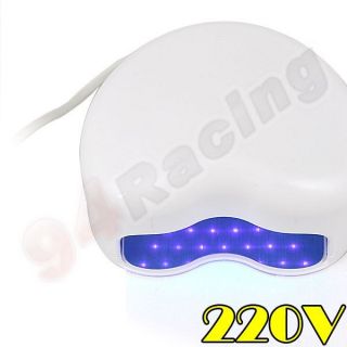 2W UV LED Light Nail Dryer Lamp Shellac Gel Curing Timer White 110V 220V