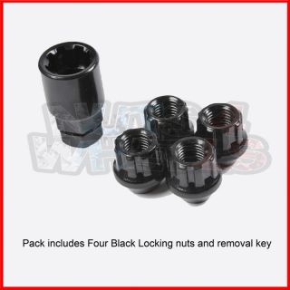 Black Locking Wheel Nuts Set 12x1 5 Mazda MX3 MX5 MX6 RX7 RX8 3 6 5 MPS