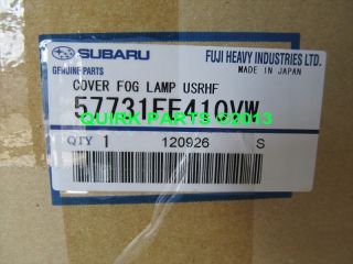 2004 2005 Subaru Impreza STI RH Passenger Fog Light Cover Obsidian Black OE New
