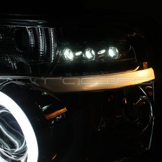 04 08 F150 Projector CCFL Halo Headlight Smoked w LED Bumper Light Left Right