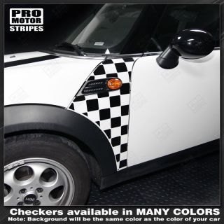 Mini Cooper Clubman Checkered Side Panel Stripes 2008 2009 2010 2011 2012 2013