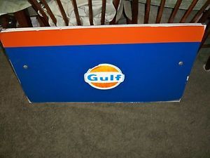 Exxon Gulf Gas Station Gas Pump Sign Steel Vintage RARE Cars Motorcycle Fuel