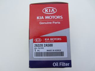 Genuine Kia Oil Filter 26320 2A500 263202A500
