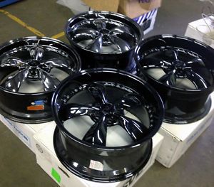 Black Chrome Bullitt Wheels Mustang 20x8 5 20x10 2005 20" Deep Dish Rims