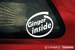 2X 'Ginger Inside' Funny Car Truck Stickers Decals