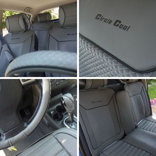 Circle Cool Leather Seat Shift Knob Seat Belt Cover 31011 Gray Hummer BMW Audi