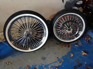 Harley Sinister 21" 18" Chrome Diamond Cut Rims with Tires