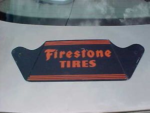 Vintage Antique Firestone Tire Stand Display Sign Unbent from 1930's Gas Station