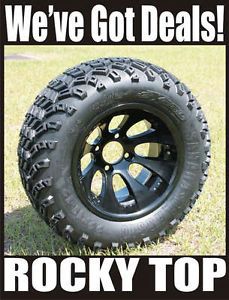 New 12x7 Black Claw Golf Cart Wheel and All Terrain Tires