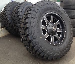 5 17" Fuel Maverick Black Wheels Jeep Wrangler JK 33" Toyo MT Tires Package