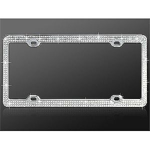 Diamante Bling Bling Crystal Chrome License Plate Frame