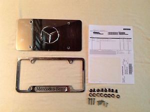 Mercedes Benz Polished Stainless Steel License Plate Frame Star Marquis Plate