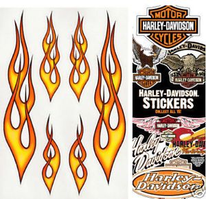 17 Flame Decals 1 Free Harley Davidson Decal