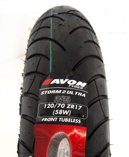 Front 120 70ZR17 AV55 Performance Tire Avon Storm 2 Ultra Fits Harley Motorcycle