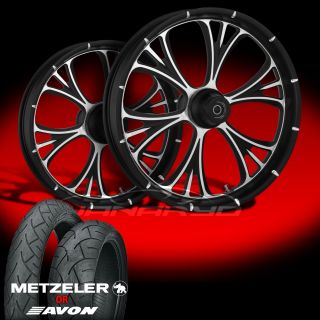 Majestic Flipside Front and Rear Wheels and Tires for 1990 2006 Harley Fat Boy