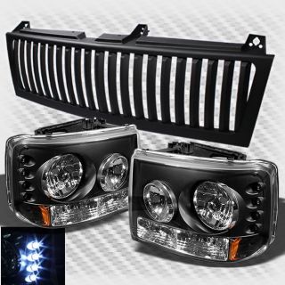 Range Rover Style 2in1 00 06 Tahoe Suburban Sport Grille LED Headlights New Set