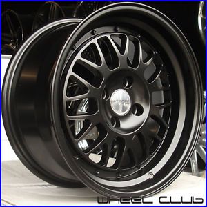 16" Stance Mindset Matte Black Wheels Fit to Civic Acura Honda VW Rims