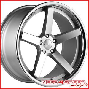 20" Infiniti G37 Coupe Stance SC 5IVE Silver Concave Staggered Wheels Rims
