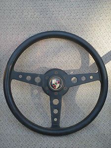 Vintage Momo Flat Steering Wheel w Hub Porsche BMW Alfa Ferrari 14 in 355mm