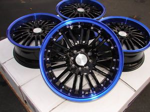 16" Blue Wheels Rims 4x100 4x108 Honda Accord Civic Prelude Kia Rio Sephia Miata