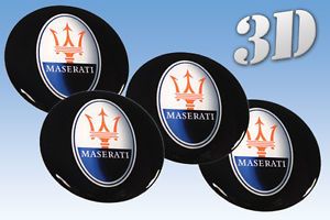 Maserati 3D Granturismo Quattroporte GT 4 2 Wheel Centre Emblem Decals Stickers