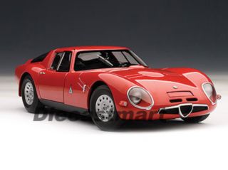 Autoart 1 18 70198 1965 Alfa Romeo TZ2 New Diecast Model Car Red