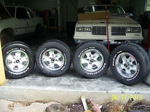 4 1978 1988 Olds Cutlass Supreme Rally Steel Rims w Chrome Beauty Rings Tires