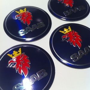 4 Saab Center Cap Emblem Badge Wheel Rim Sticker Hub Symbol 900 2000 9 x 9 5 9 3