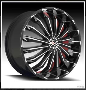 20" Scarlet SW5 Black Wheel Rims Tires Fit Toyota Nissan Honda Ford Chevy Kia