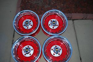1971 91 Chevy GMC Truck 15x8 GM Red Powder Coated Truck Rally Wheels