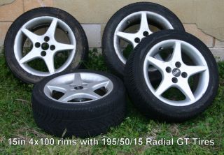 Oz Racing 4x100 Wheels and Tires 15 Rims 195 50 R15