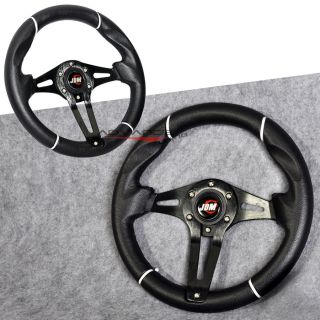 Universal Black 320mm Steering Wheel w Horn BMW Benz Chrysler Ford Dodge Chevy