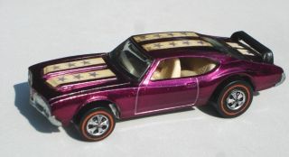 1969 Hot Wheels Olds 442 Red Line Diecast Toy Car Purple Oldsmobile EX Body RARE