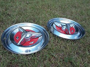 Pair of 1956 Oldsmobile Fiesta Spinner Hubcaps Wheel Covers 15" Rat Rod OE56SWC