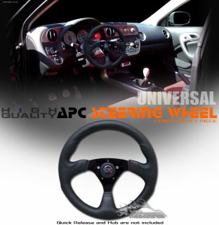 Universal 14" Black Racing Steering Wheel Car Truck SUV