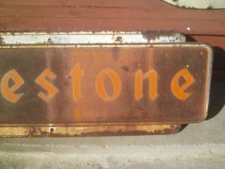 Original Vintage Firestone Tires Porcelain Advertising Sign Service Station