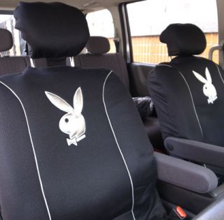 Playboy Car Seat Cover Front Rear Full Set Metallic Silver Mesh Foam MS