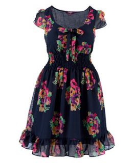 Inspire Navy Floral Print Dress