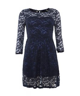 Mela Blue Long Sleeve Lace Dress