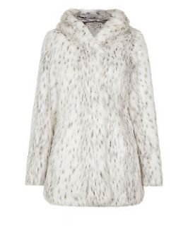 White Snow Animal Faux Fur Hooded Coat