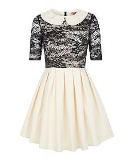 Chi Chi Black and Cream Lace Peter Pan Collar Dress
