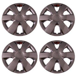 Set of 4 Chrome 14 Inch Aftermarket Replacement Hubcaps with Metal Clip Retention System   Part Number IWC429/14C Automotive