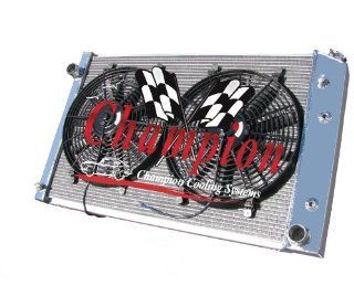 2 Row All Aluminum Replacement Radiator AND 14" Dual Fans for the 1973 1991 Chevy/GMC Blazer/Jimmy, 1973 1987 Chevy CK Series Trucks, 1973 1991 Chevy Suburban,   (Engine Size Specific Please Specify Year & Engine Size When Ordering; 250ci V8, 305