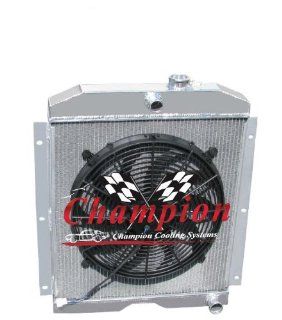 4 Row All Aluminum Replacement Radiator AND 16" Reversible Fan with Fan Mounting Kit for the 1947 1954 Chevy CK Series Pickup Trucks, 1947 1954 Chevy Suburban, 1947 1954 Chevy Panel Trucks   Manufactured by Champion Cooling Systems, Part Number MC510