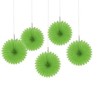 Green   6" Mini Paper Rosette Fans   Baby Shower Decorations   Set of 5 Toys & Games