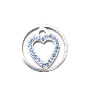 Pretty Heart Shape Design Coin Blue Swarovski crystals Fits Scorva Womens Lockets SPD1190LJW Scorva by Satyajeet Sethi Jewelry