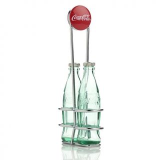 Glass Bottle Salt & Pepper Shakers with Rack