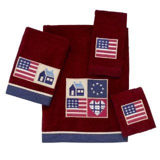 Avanti Linens American Quilt 4 Piece Towel Set, Includes 1 Bath, 1 Hand, 1 Wash and 1 Fingertip Towel, Brick  
