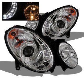 Mercedes Benz W211 E Class 2003 2004 2005 2006 (HID Type) DRL LED Projector Headlights   Chrome Automotive